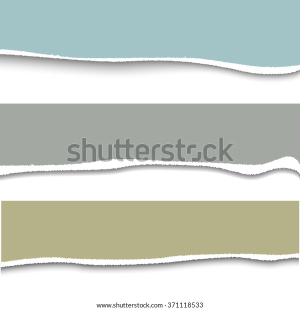 Pastel colored torn paper pieces. Vector design\
elements - colored paper with ripped border. Vector paper stripe\
for scrapbooking with rough border. Torn paper slices for banner,\
header, divider