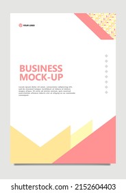 Cubierta comercial de vectores de color pastel con círculos y triángulos decorativos. Adecuado para informes anuales, perfil de la empresa, propuesta comercial y medios de promoción.