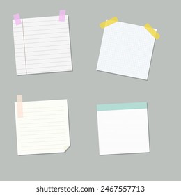 pastel colored vector sticky notes