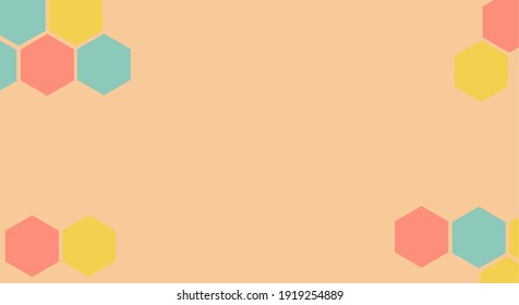 Pastellfarbene Tapete mit rundem Sechseck. Pastellgeometrischer Hintergrund