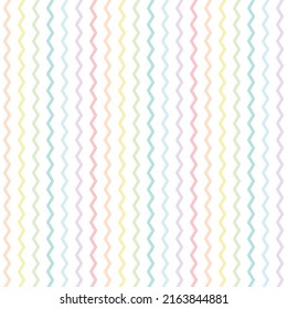 Pastel colored zigzag lines wallpaper. Seamless shevron pattern on light background. Vector illustration.