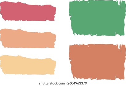 pastel colorful abstract banners brush stroke style set vector