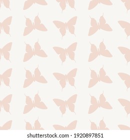 Pastel colorful butterfly silhouette seamless repeat pattern design.