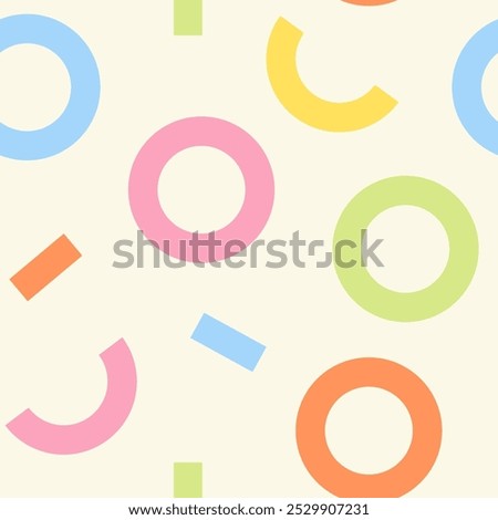 pastel colorful circle geometric shapes confetti seamless pattern 