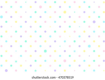 Pastel Colorful Dots White Background Vector Illustration