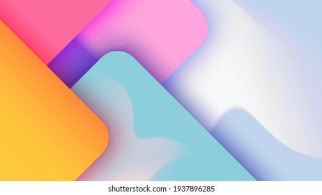 Pastel colorful geometric shape elements, abstract background 