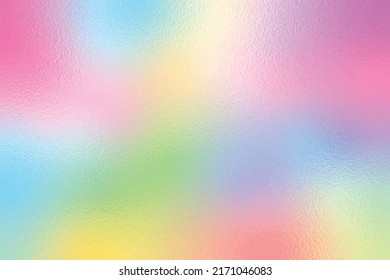 Pastel colorful iridescent hologram foil paper texture vector.