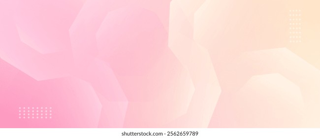 Pastel colorful minimalist banner background , pink and yellow gradations. Polygon effect style geometric abstract background. Ideal for web design, social media, marketing, presentations, creative