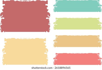 pastel colorful palette decorative abstract brush strokes shapes set