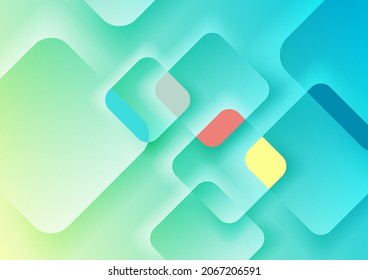 Pastel colorful squares abstract tech geometric background. Vector design