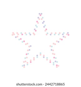 Pastel colorful star line dots. Vector illustration.