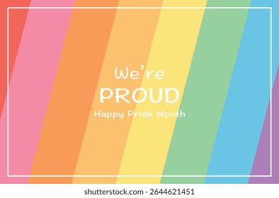 Pastel colorful stripes background for LGBTQ, rainbow pattern symbolizing Pride Month.