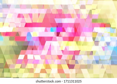Pastel colorful vector background. Polygonal digital texture. Abstract pattern. Pink color decor. Glitch effect overlay for web design. Multicolored abstraction. Futuristic cover template