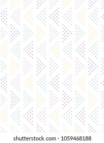 Pastel colorful vector seamless pattern. Modern stylish texture. Repeating geometric tiles with dotted triangles.
