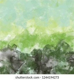 pastel colorful vector watercolor high resolution digital graphic : artistic design - vector illustration