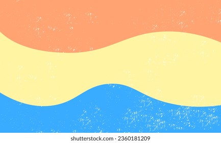 Pastel colorful wave pattern background design with white grunge texture
