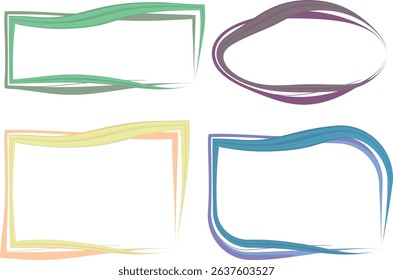 pastel colors abstract curved outline artwork frames shapes collection