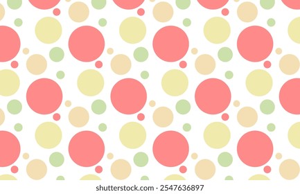 Pastel colors abstract polkadot pattern on white background. Vector illustration template design
