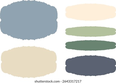 pastel colors abstract text box brush strokes banners set