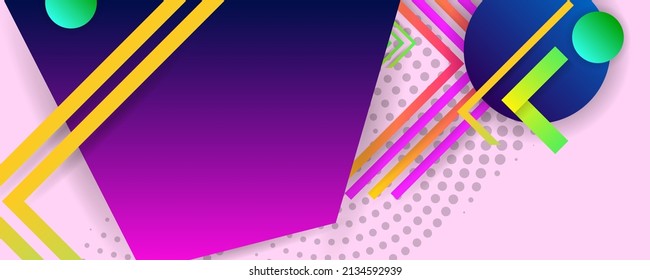 Fondo de color de color pastel con elementos geométricos, líneas y puntos para texto, diseño universal, concepto de banner. Arte vector dijita