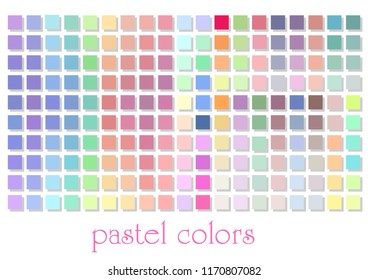 pastel colors chart whit square