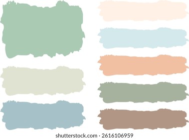 pastel colors collection abstract brush stroke style banners set