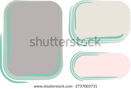pastel colors creative text box banners with dotted outlines