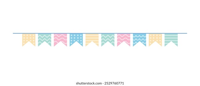 Pastel colors garland with flags for party decoration