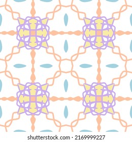 Patrón geométrico de colores pasteles con forma tribal. Diseñado en estilo Ikat, Boho, Aztec, Folk, Motif, Gitano, Árabe. Ideal para tejidos, cerámica, tapicería, baldosas.
