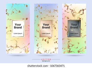 Pastel colors and gold packaging product design label and stickers templates, Suitable for luxury or premium products brands with marble texture (Vector EPS10, Fully editable and color change)