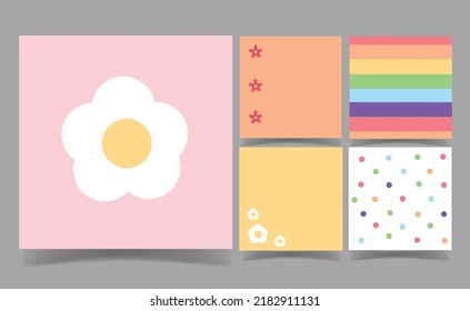 pastel colors memo notes Template for Greeting Scrap booking Card Design. abstract background. wallpaper wrapping paper.