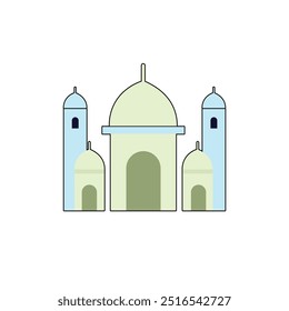 pastel colors muslim mosque vector illustration