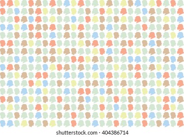 Pastel colors pattern of Man and Ape looking at each other