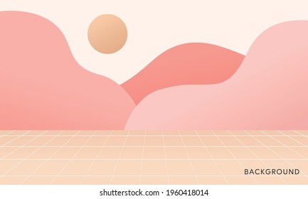 Pastel colors retro futuristic background 1980s style