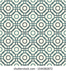 Pastel colors seamless pattern with repeated overlapping circles. Round links chain motif. Geometric abstract background. Simple surface texture. Digital paper, textile print, page fill. Vector art