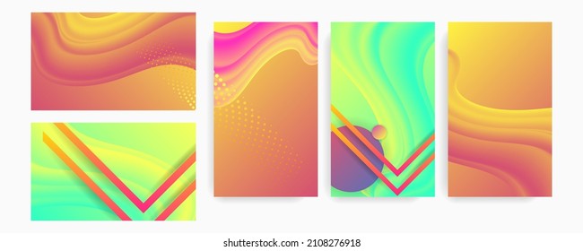 Pastel colors Set backgrounds with geometric elements, lines and dots for text, universal design, banner concept. Vector art dijita art