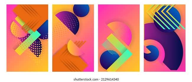 Pastellfarben Hintergründe mit geometrischen Elementen, Linien und Punkten für Text, universelles Design, Bannerkonzept. Vektorkunst-Dijita-Kunst	
