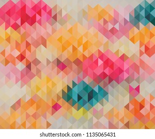 Pastel colors triangle shapes abstract vector background.
