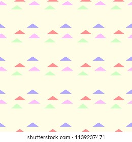 pastel colors vector seamless pattern with triangles. Geometric mosaic art print. Abstract vector background. Creative graphic design template. Wallpaper, fabric, textile, wrapping paper. Hand drawn