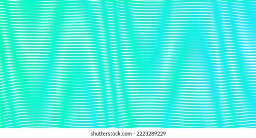 Pastel colors zigzag geometric striped texture with soft color gradient. Trendy holographic tech background in turquoise tones for wall art, web site, panel border, package, poster, interior decor. 