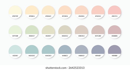 Pastel colour palette icon in flat style. Catalog samples vector illustration on isolated background. Color catalog sign business concept.