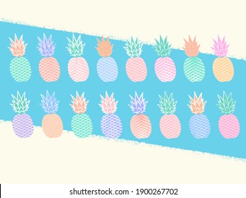 Ananas-Ananas-Tapete von Pastellfarben - tropisches Muster 