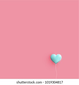 Pastel coloured 3D hearts, vector illustration