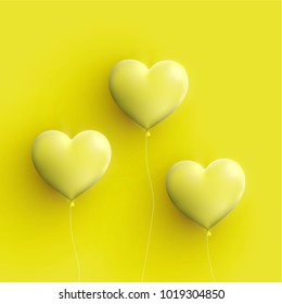 Pastel coloured 3D hearts, vector illustration