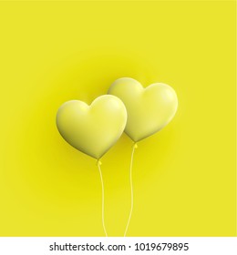 Pastel coloured 3D hearts, vector illustration