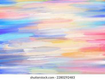 Pastel coloured hand painted background with an abstract oil painting brush strokes design