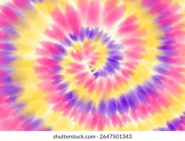 Pastel coloured hand painted tie dye swirl background design 