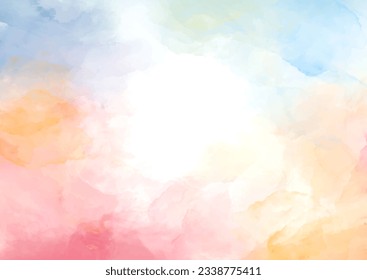 Pastel coloured hand painted watercolour background