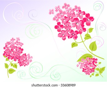Pastel colours vector greeting card with flowers.