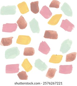 Pastel confetti hand drawn watercolor abstract